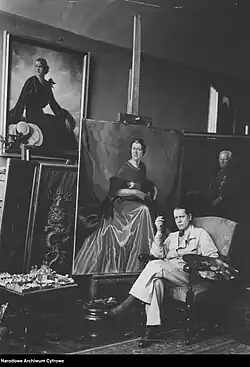 Stefan Norblin in his Warsaw studio, 1935