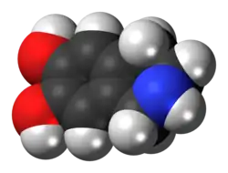 Space-filling model of the norsalsolinol molecule