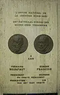 Plaque at Brussels-Central commemorating the opening (panel 2)