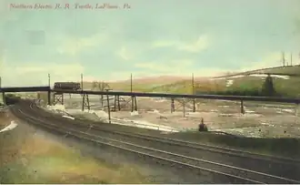 Northern Electric Bridge over DL&W RR in LaPlume, PA 1908