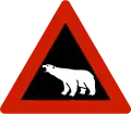 Animals (polar bear) Warns that polar bear traverse or travel on the ice.