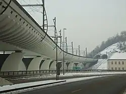 The hlavní&nbsp;– Vítkov bridge section in December 2010, completed