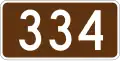 Route 334 marker