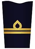 Sleeve insignia on innerkavaj m/48 ("inner jacket m/48") for a lieutenant. (–2003)