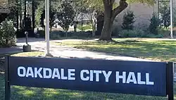 Entrance to Oakdale City Hall at 333 E. 6th Ave.