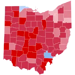 Map of election results by county