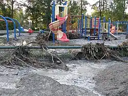 Rich's Playground at Okotoks campground after flood water receded (June 23, 2013)