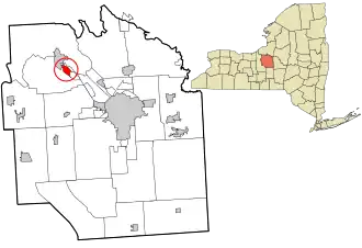 Location in Onondaga County and the state of New York.