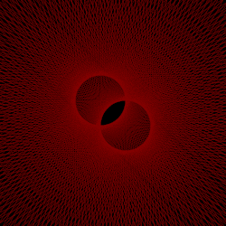 Two circles with opposite orientations undergoing axial dilatation