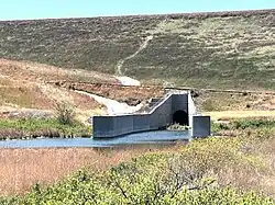 Water outlet below the dam, April 2024