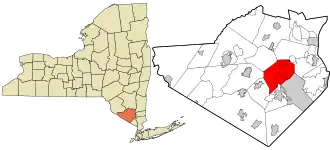 Location in Orange County and the state of New York.