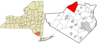 Location in Orange County and the state of New York.