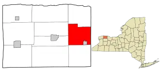 Location in Orleans County and the state of New York.