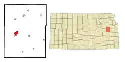 Location within Osage County and Kansas