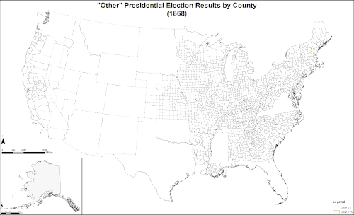 Map of "other" presidential election results by county
