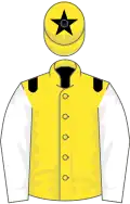 Yellow, black epaulets, white sleeves, yellow cap, black star