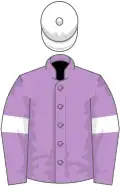 Mauve, white armlets, white cap