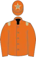 Orange, beige epaulets and star on cap