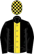 Black, yellow stripe, check cap