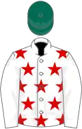 White, Red stars, White sleeves, Dark Green cap