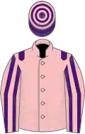 Pink, purple epaulets, striped sleeves, purple and pink hooped cap