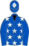Blue, white stars on body, star on cap