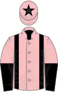 Pink, black braces, halved sleeves and star on cap