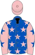 Royal Blue, Pink stars, Pink sleeves, Royal Blue stars, Pink cap