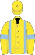 Yellow, light blue braces and armlets