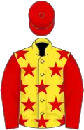 Yellow, red stars, sleeves and cap