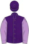 Purple, mauve sleeves, purple cap