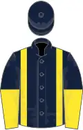 Dark Blue, Yellow braces, halved sleeves