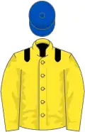 Yellow, black epaulets, royal blue cap