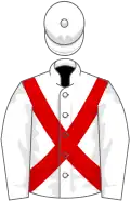 White, red cross belts