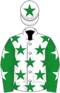 White, green stars, green sleeves, white stars, white cap, green star