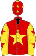 Red, yellow star, yellow sleeves, red stars, red cap, yellow stars