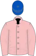 Pink, royal blue cap