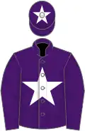 Purple, white star and star on cap
