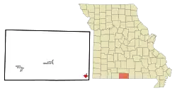 Location of Bakersfield, Missouri