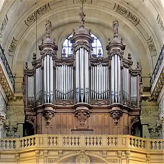 Detail of the pipe organ