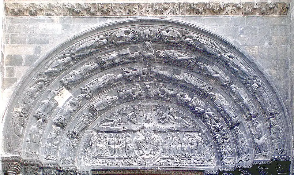 Tympanum of the portal of Last Judgement of Basilica of Saint-Denis (after 1140)