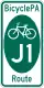 BicyclePA Route J1 marker