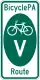 BicyclePA Route V marker