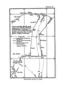Annex B. Combines the maps of 1899 and 1904, in which the A and C lines coincided.