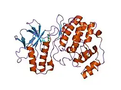 1di9: The structure of p38 mitogen-activated protein kinase in complex with 4-[3-methylsulfanylanilino]-6,7-dimethoxyquinazoline