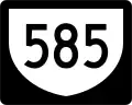 Highway 585 marker