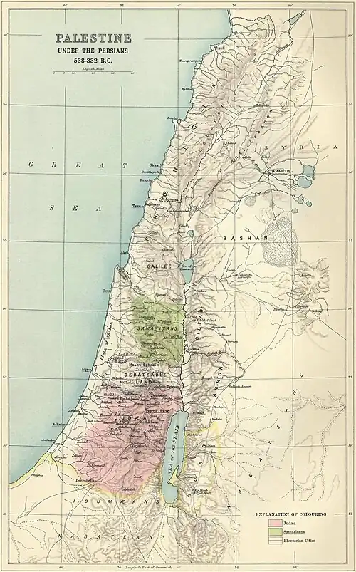 Yehud controls the inland region west of the Dead Sea