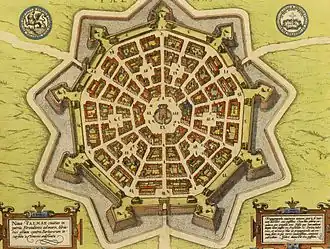 Palmanova star fort in 1593