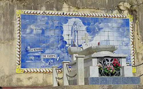 Portuguese Azulejos depicting the image of Our Lady of Fátima, Ermera, East Timor.