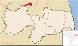 Location of Belém do Brejo do Cruz in the State of Paraíba
